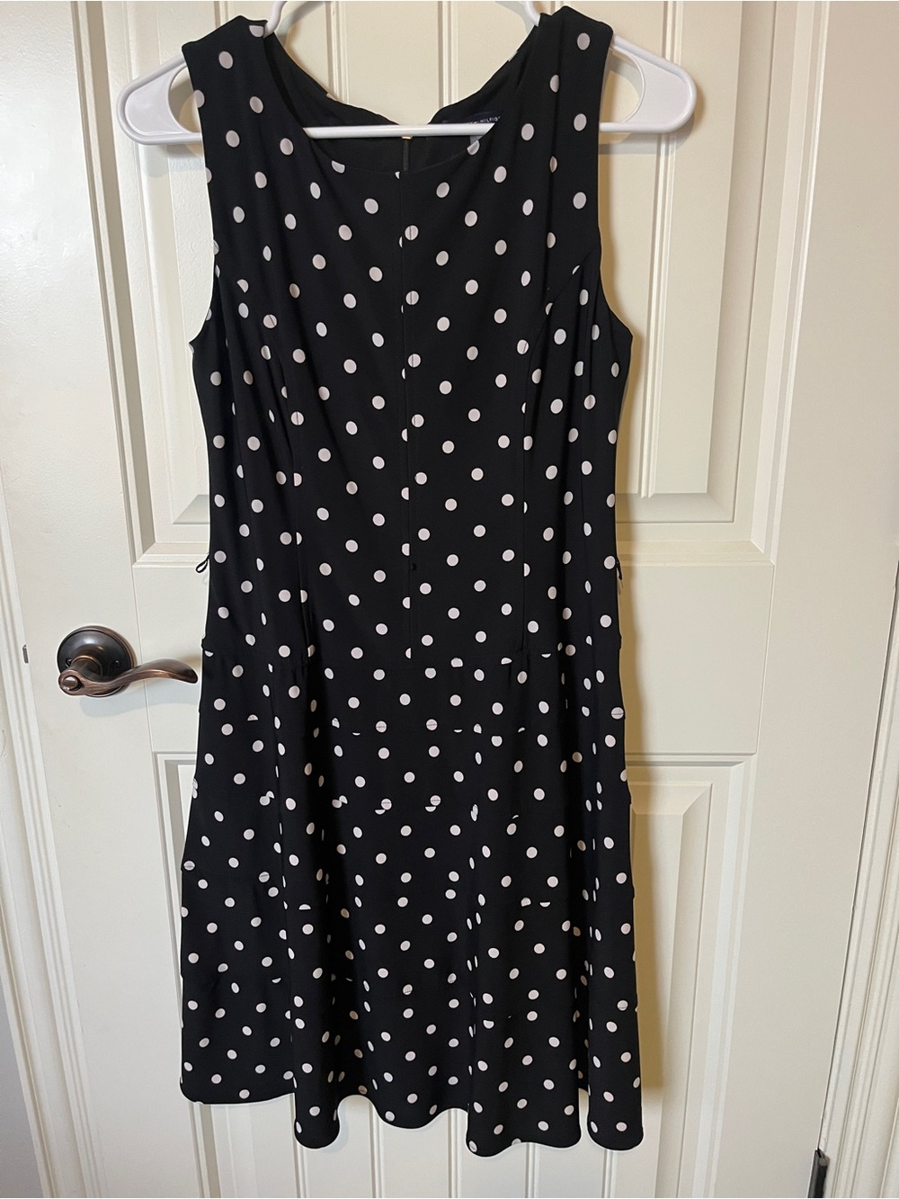 Tommy Hilfiger Black Dress with White Polka Dots - Sleeveless A-Line